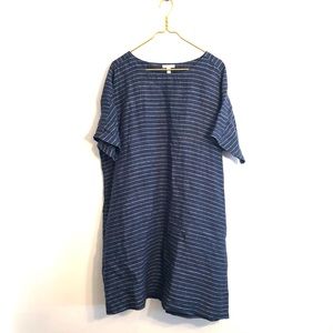 [Eileen Fisher] Blue/White Striped Linen Dress
